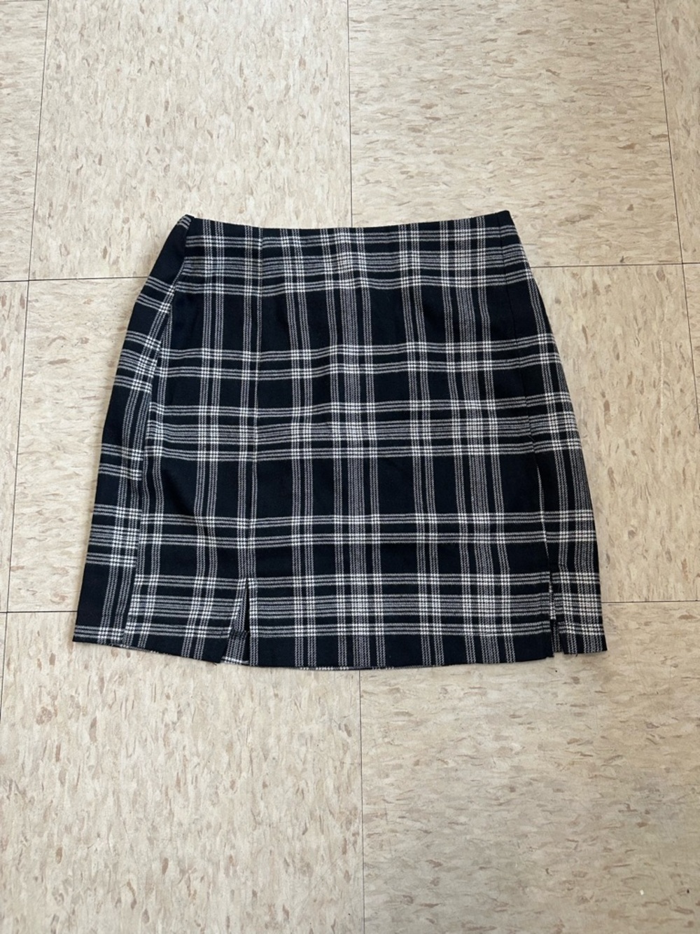 love on a hanger Black & White Plaid Mini Skirt